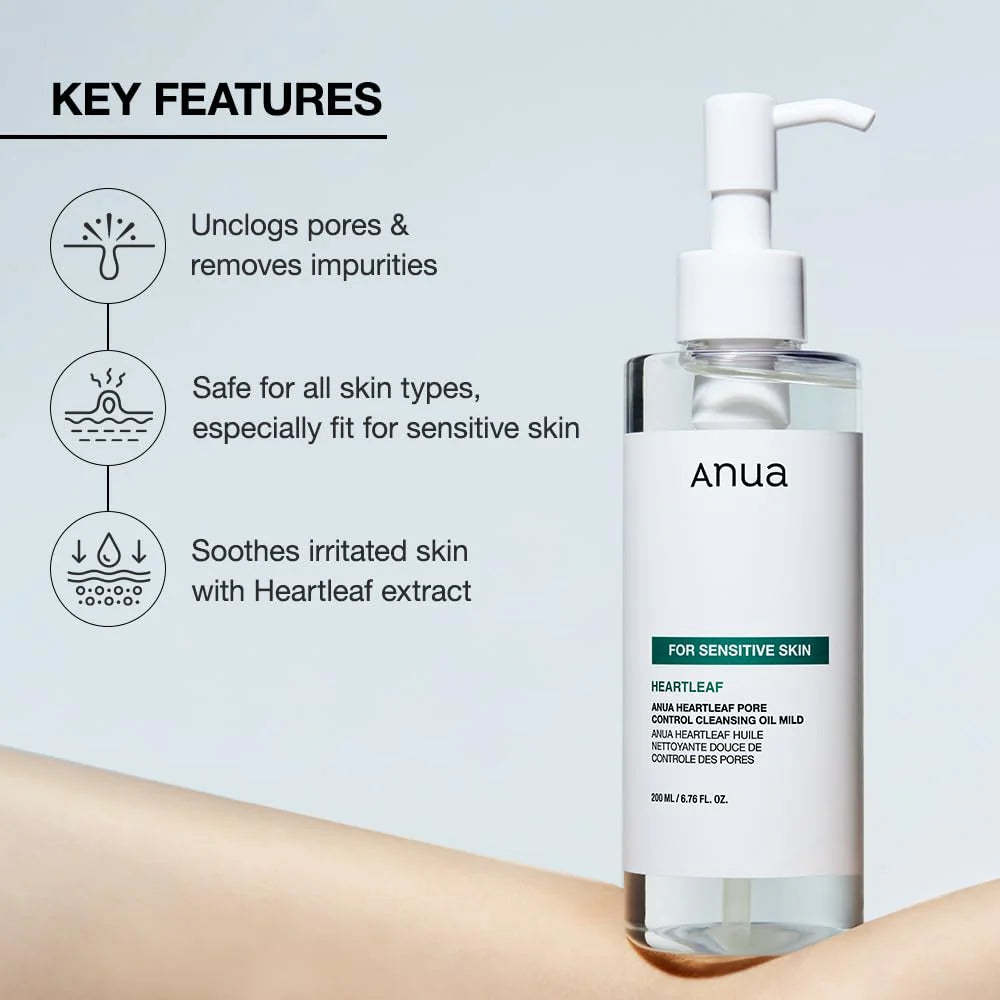 [Anua] Heartleaf Pore Control Cleansing Oil Mild - Sensitive Skin 200ml