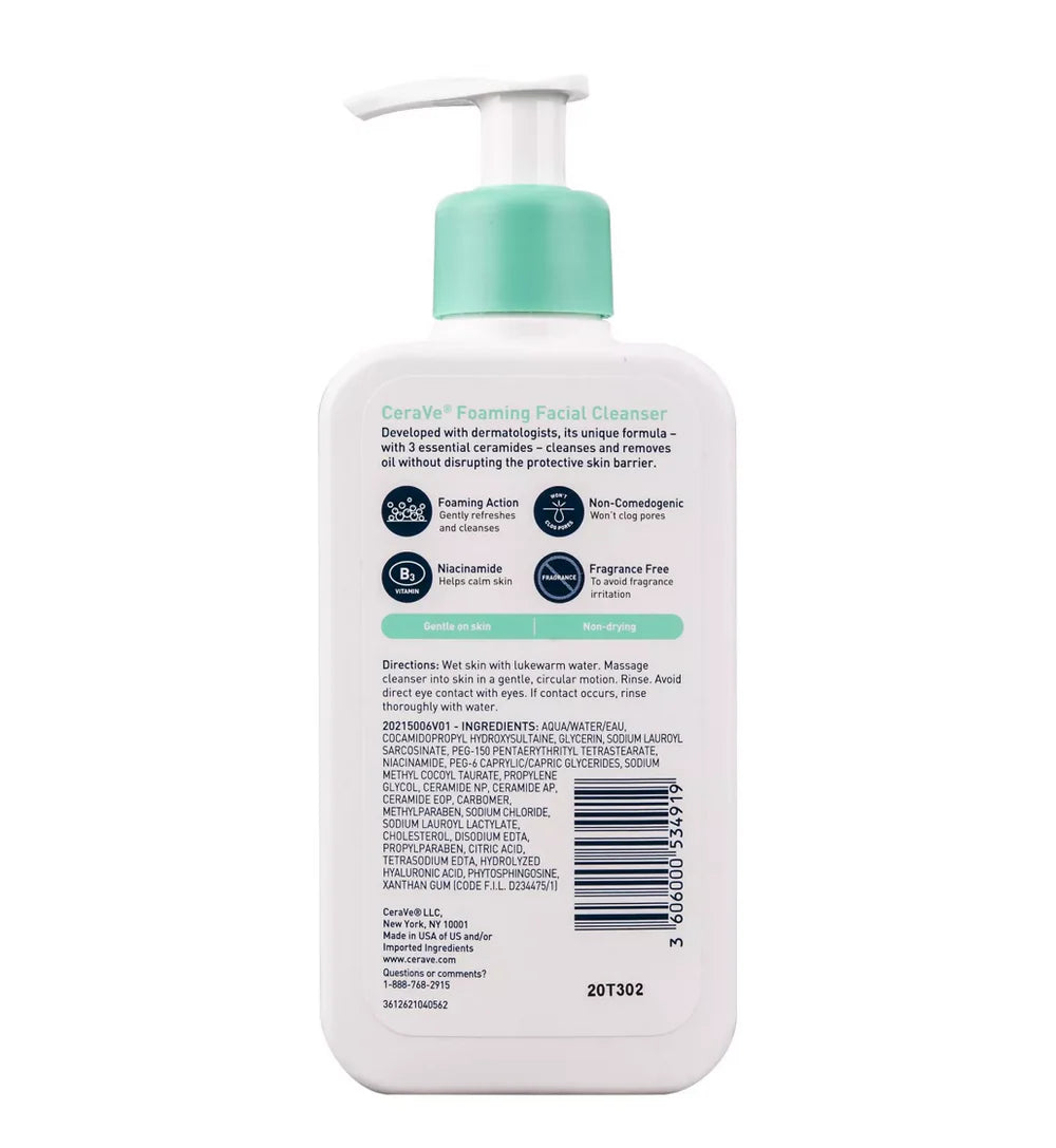 [CeraVe] Foaming Facial Cleanser